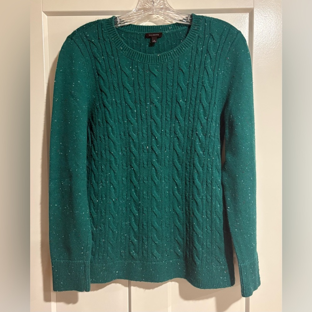 Talbots Teal Cable Knit Sweater